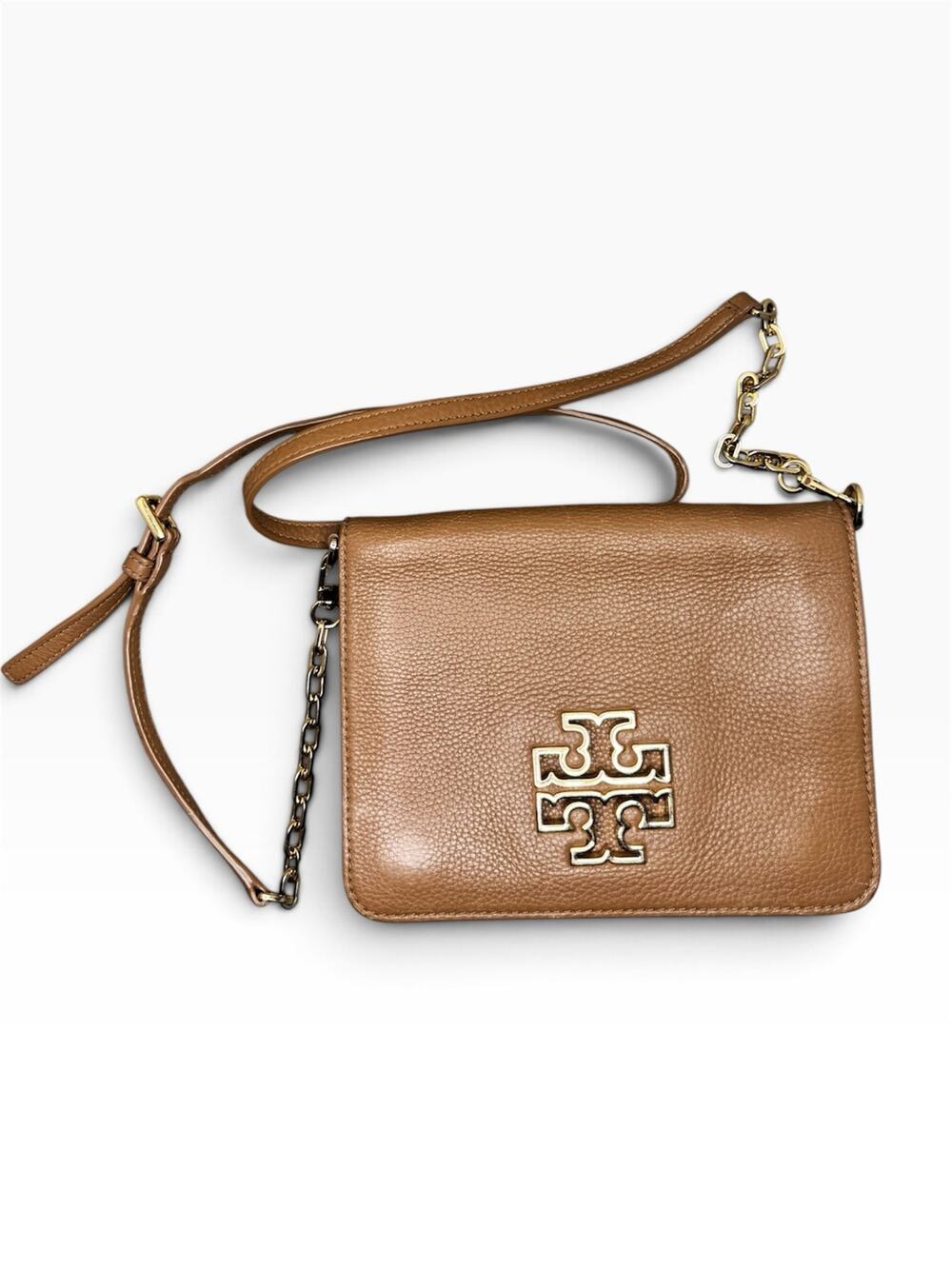 Tory Burch Tan Pebble Leather Crossbody Purse